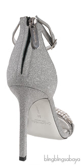 Glittery Silver Crystal Sandals