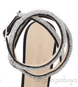 Black Double Crystal Bow Pumps