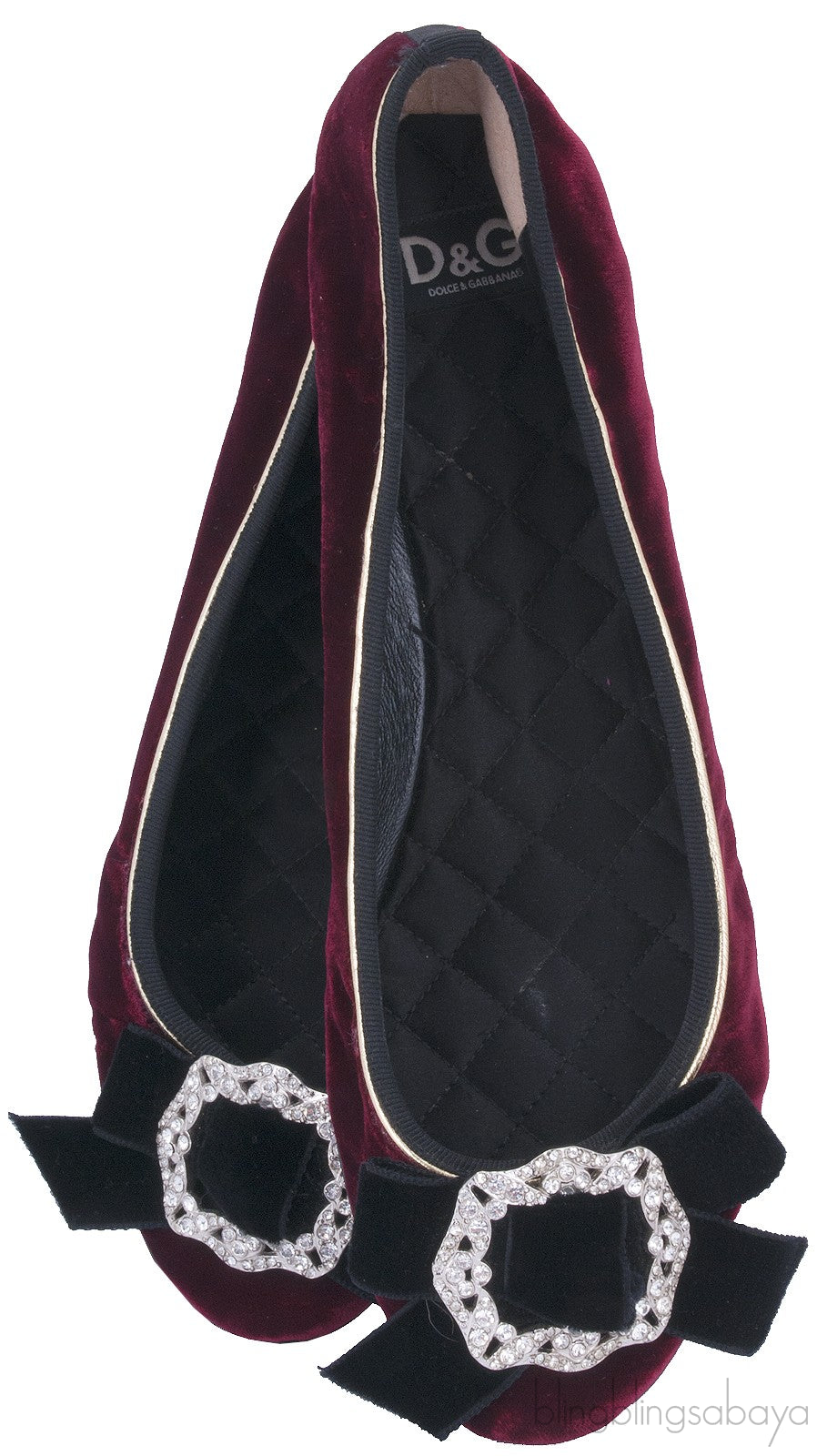 Maroon Velvet Bow Ballet Flat