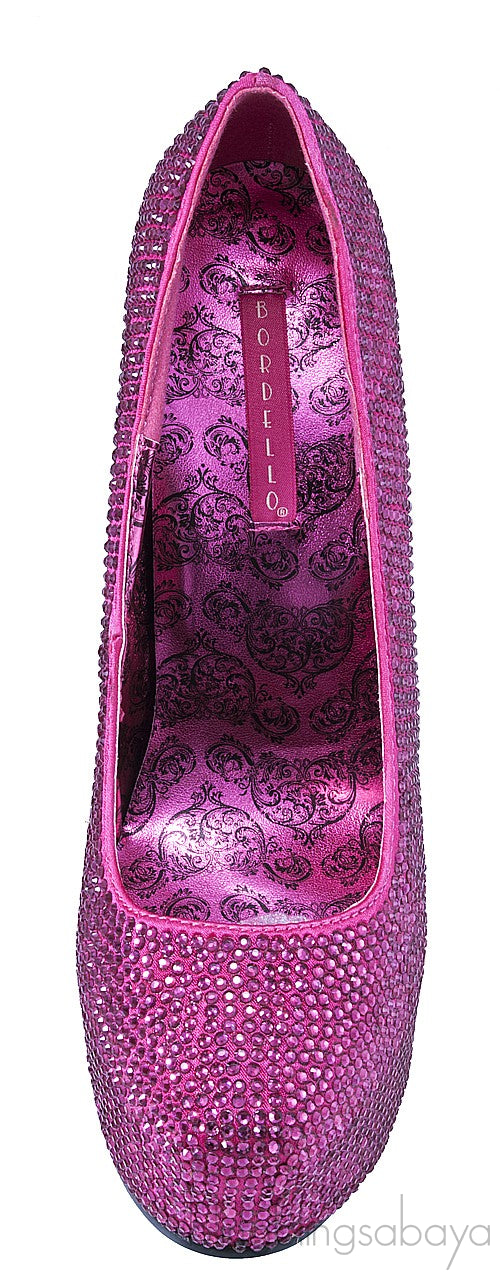Hot Pink Rhinestone Pump