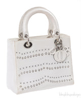 Christian Dior Lady Dior White Printed Crocodile Medium Bag