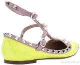 Citron Rockstud Flat Ballerina