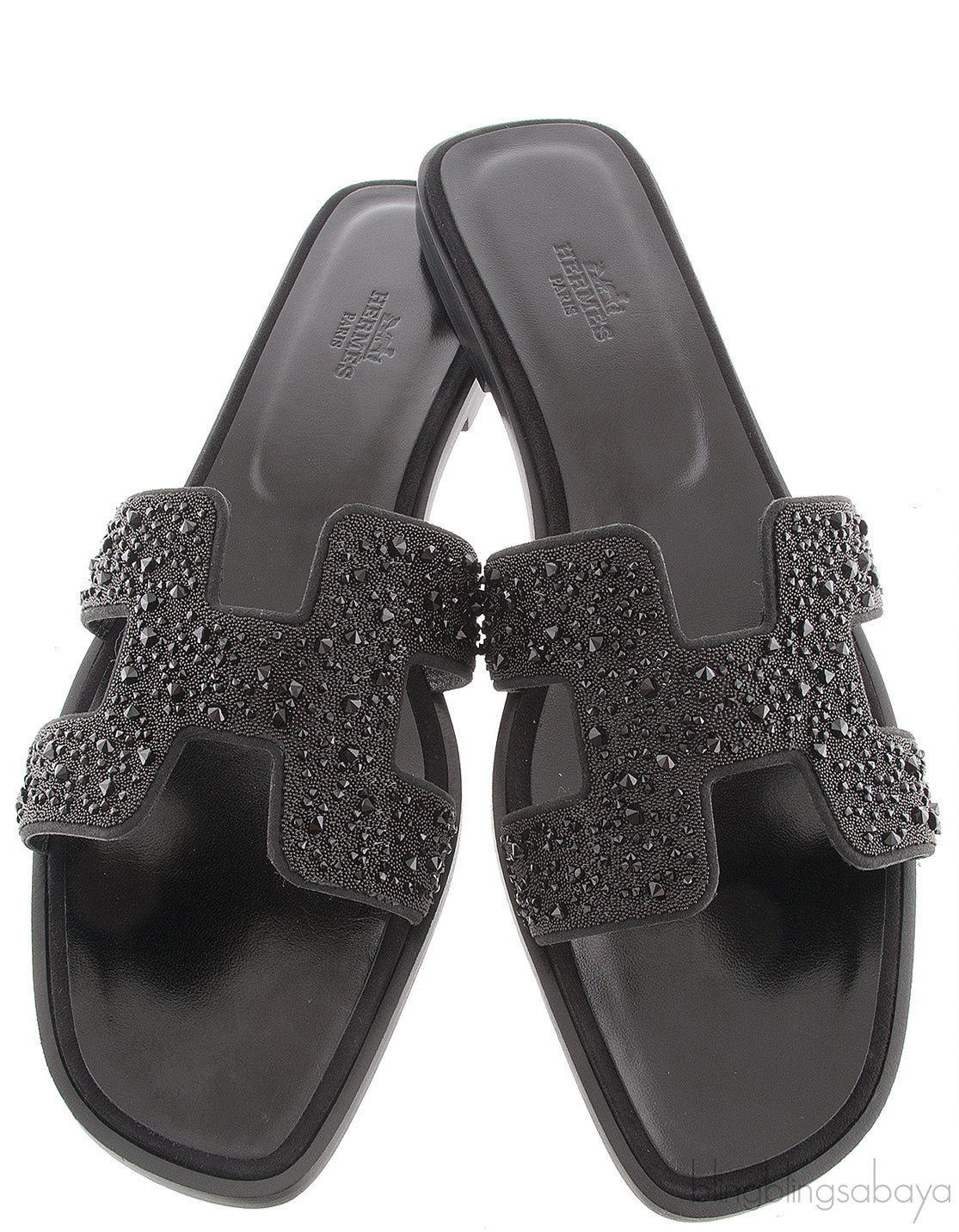 Black Oran Strass Sandals