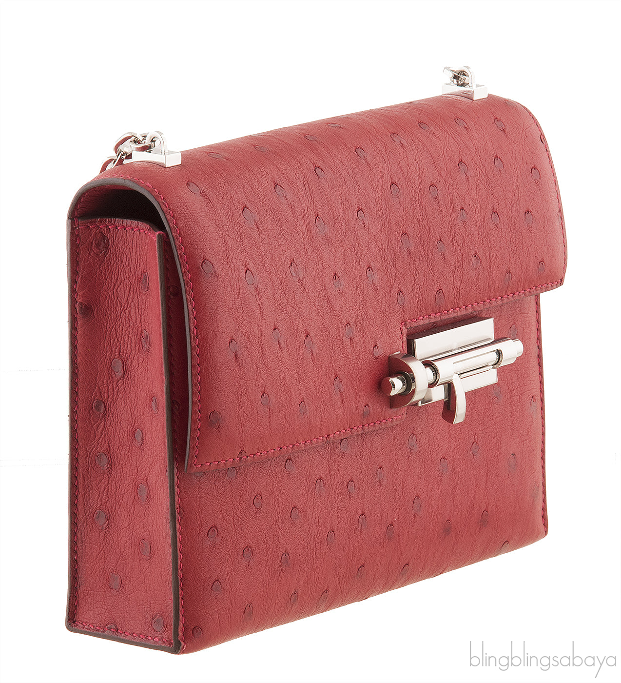 Verrou Chaine Mini Ostrich Bag