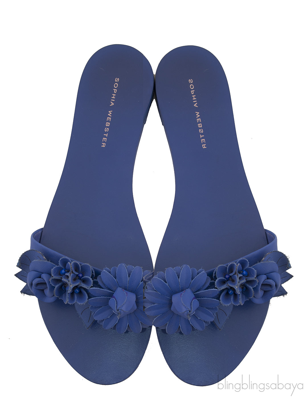 Lilico Appliqué Blue Leather Sandals