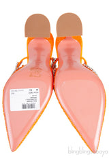 Gilda Crystal -Embellished Orange Glitter Mules