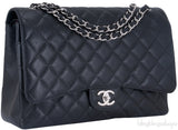 Black Caviar Jumbo Double Flap Bag