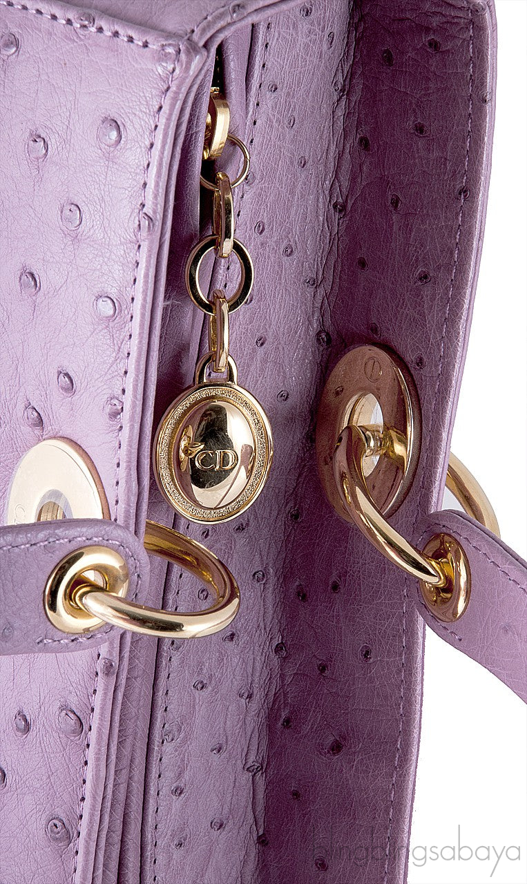 Lady Dior Parme Rose Ostrich L.Ed