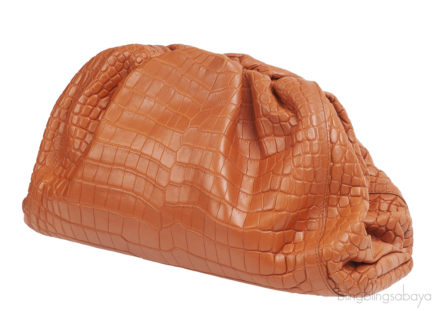 Bottega Veneta The Pouch Camel Croc Clutch