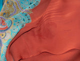 Etro Teal Blue Paisley Print Multicolor Maxi Dress