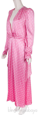 Pink Polka-dot Silk Dress