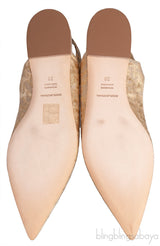 Dolce & Gabbana Metallic Gold Pointed Toe Flat Shoes
