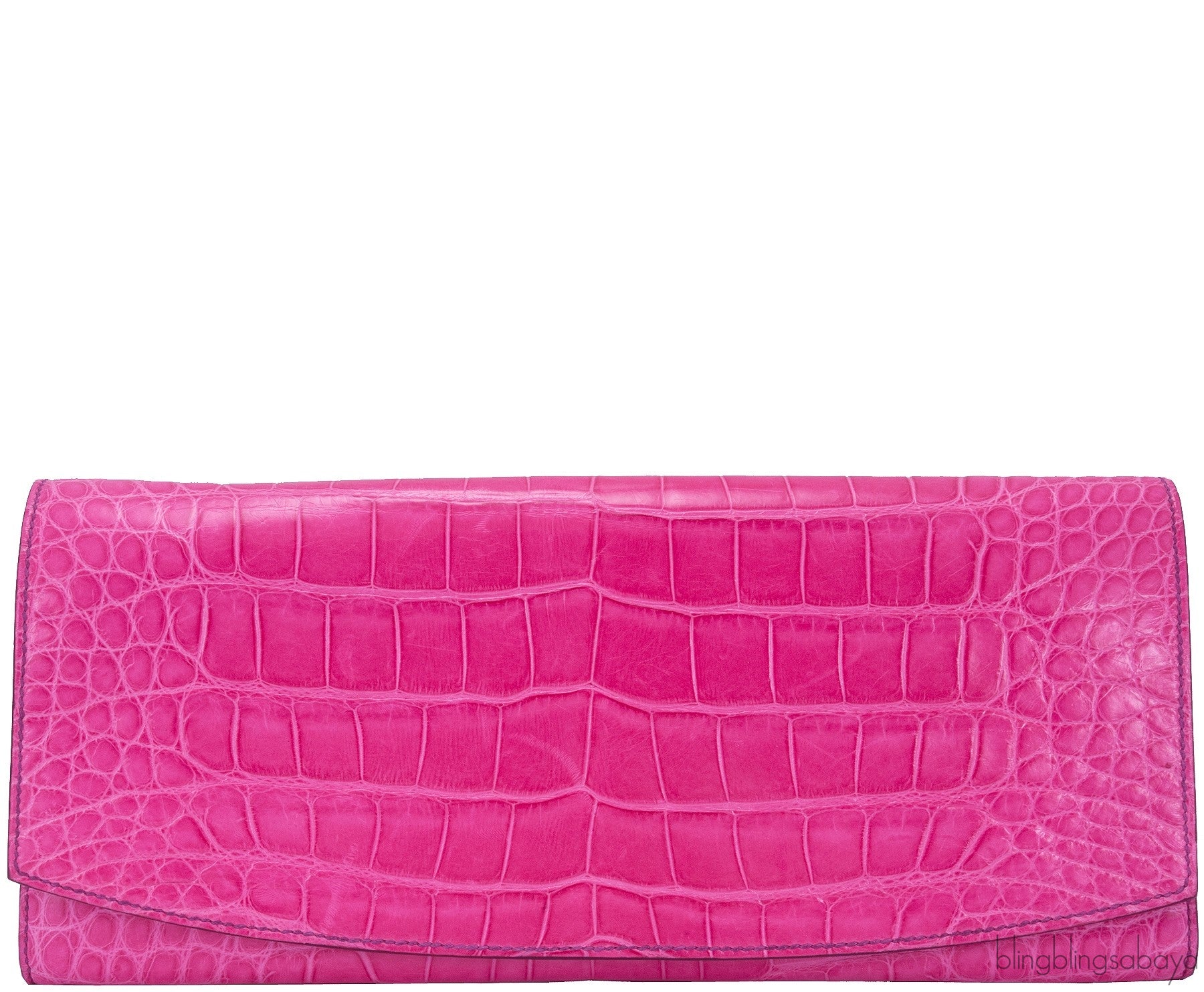 Bi-color Crocodile Leather Clutch*