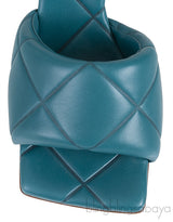 Bottega Veneta Blue Green Rubber Lido Mules 38