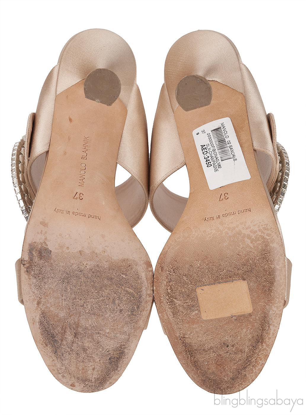 Champagne Satin Fibiona Slide Sandals
