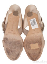 Champagne Satin Fibiona Slide Sandals