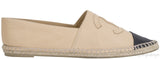 CC Beige & Black Leather Espadrille