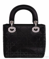 Lady Dior Mini Black Crystal Satin Bag
