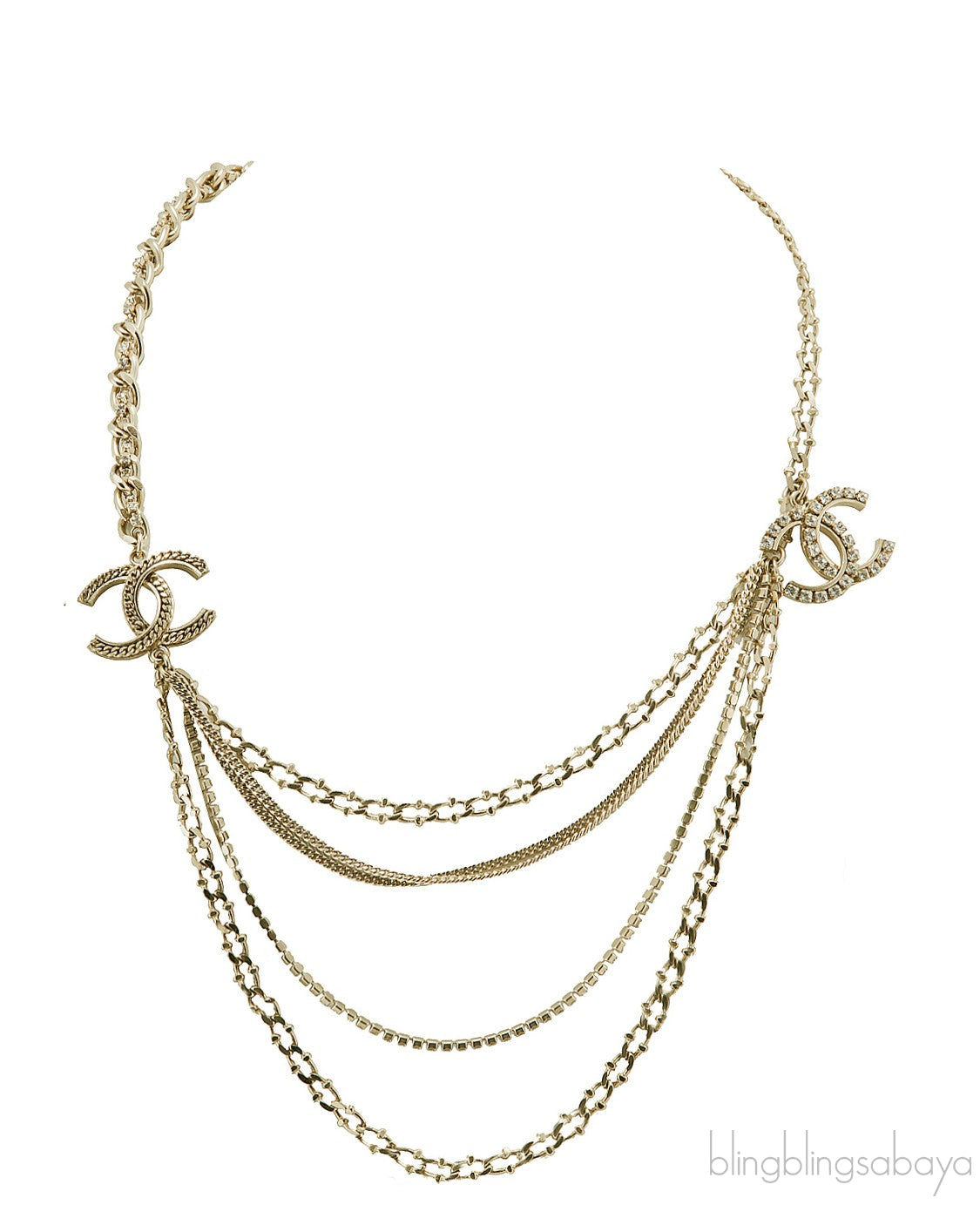 CC Dangling Multi Strand Necklace