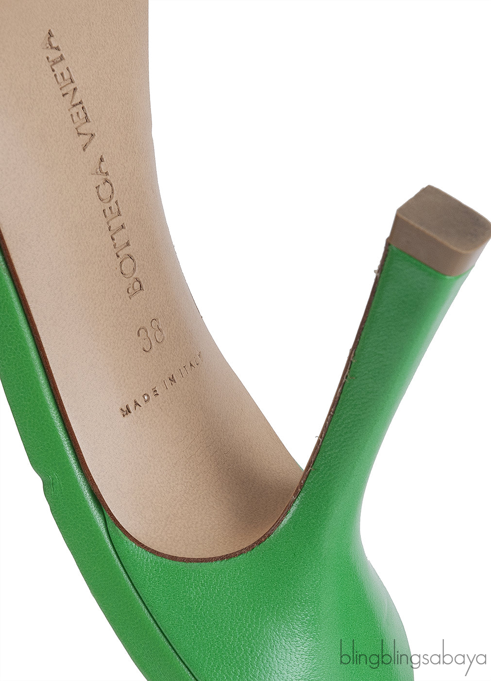 Bottega Veneta Green Stretch Leather Sandals