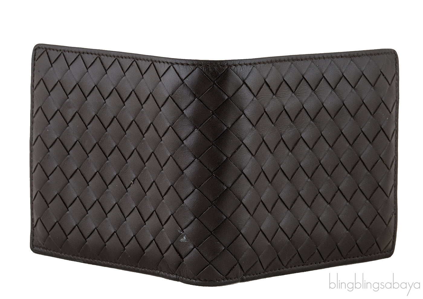 Brown Intrecciato Bi-fold Wallet