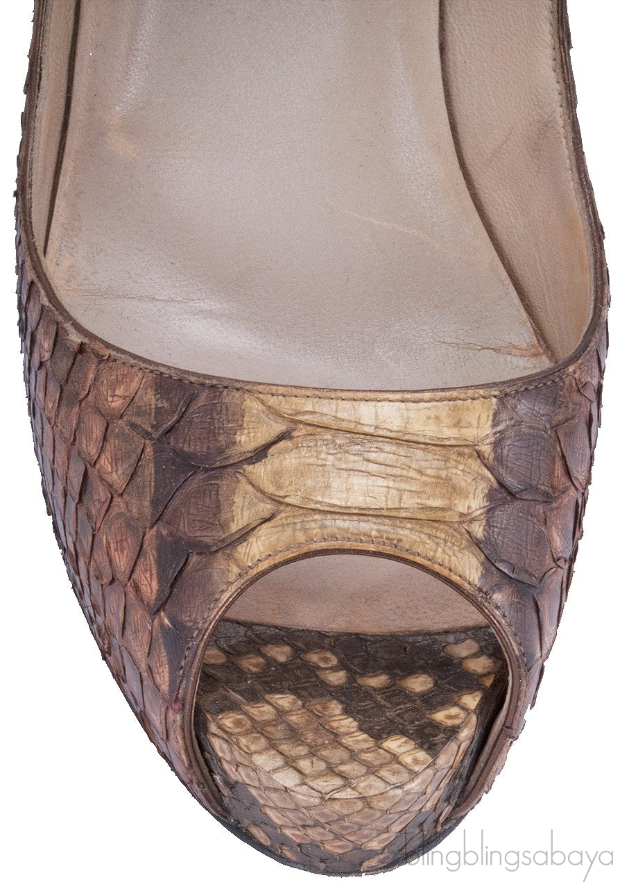 Cosmo 120 Python Peep Toe Pump