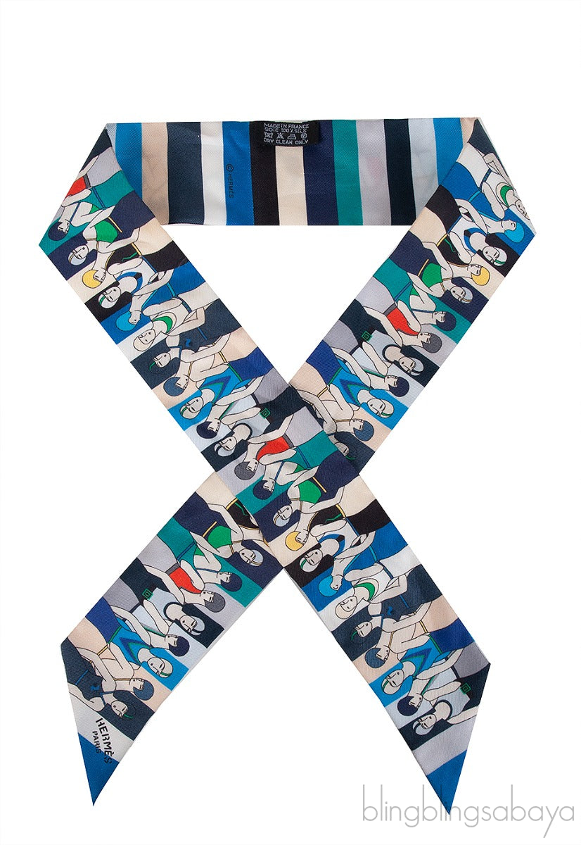 Hermes Les Baigneuses Printed Silk Twilly