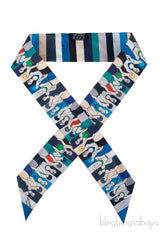 Hermes Les Baigneuses Printed Silk Twilly