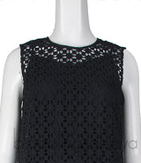 Perforated Black Top & Wide Leg Trouser