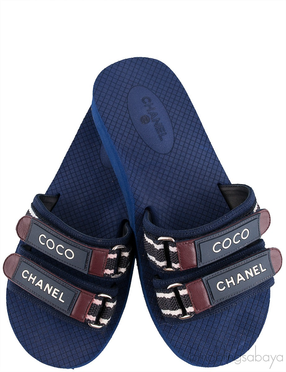 Coco Chanel Flat Rubber Slides