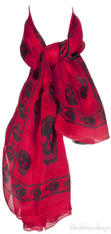 Silk Chiffon Skull Scarf