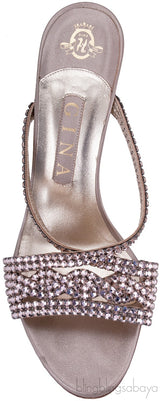 Flesh Crystal Embellished Sandals