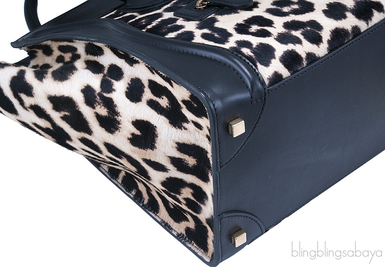 Mini Luggage Leopard Pony Hair