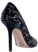 Crystal Embellished Velvet Heels