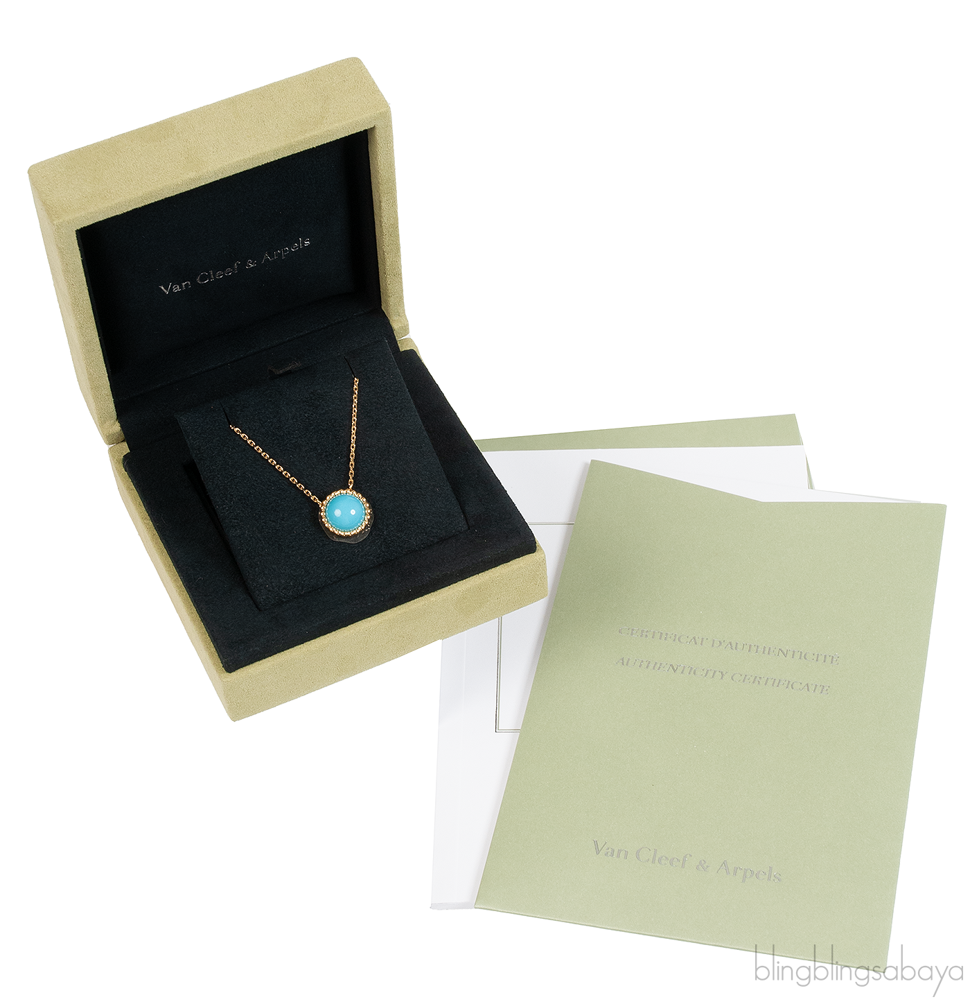 Van Cleef & Arpels Perlée Couleurs Turquoise Pendant Yellow Gold