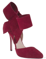 Red Bow Suede Pump
