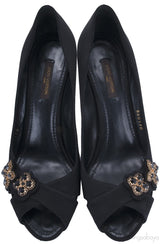 Black Satin Crisscross Pump