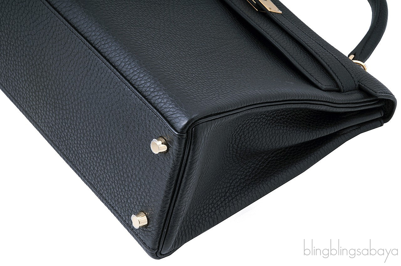 Kelly 35 Black Togo Retourne