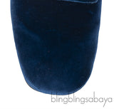 Gucci Blue Velvet G Crystal Madelyn Mules