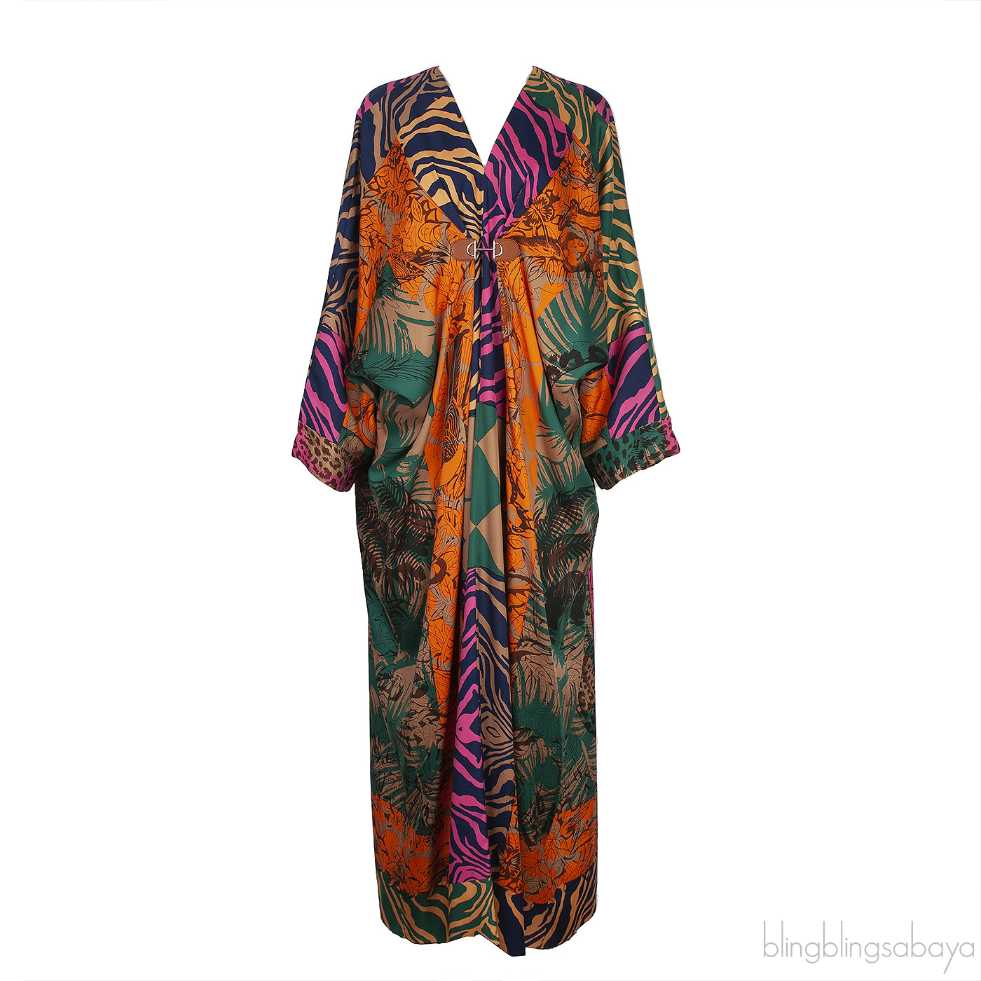 Silk Multicolor Printed CDC Kaftan Dress