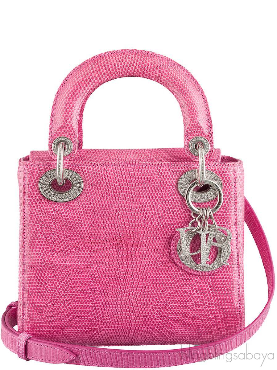 Lady Dior Pink Mini Lizard