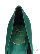 Roger Vivier Emerald Green Floral Crystal Heels