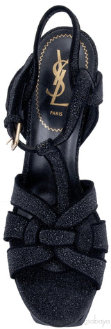 Glitter Finish Black Tribute Sandals