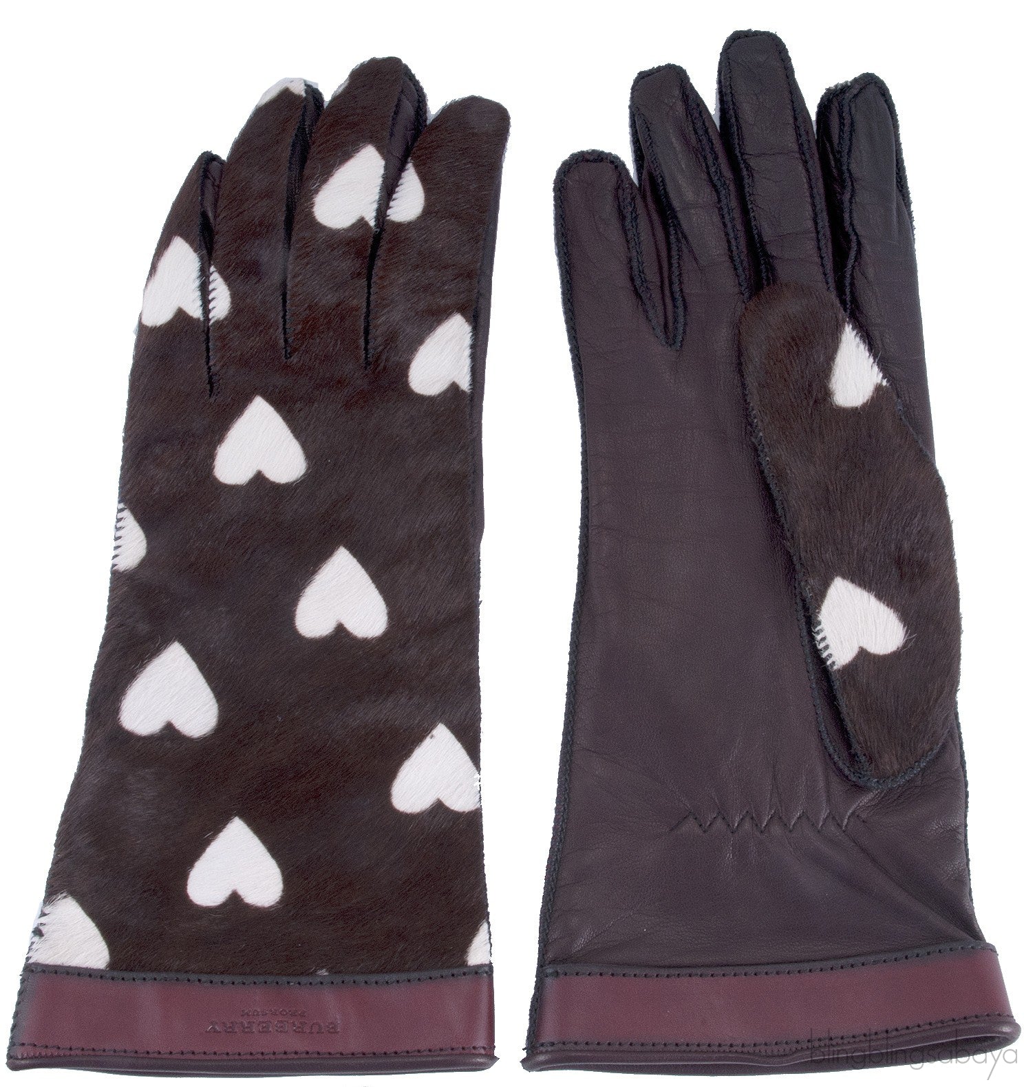 Jenny Heartprinted Calf Hair Gloves