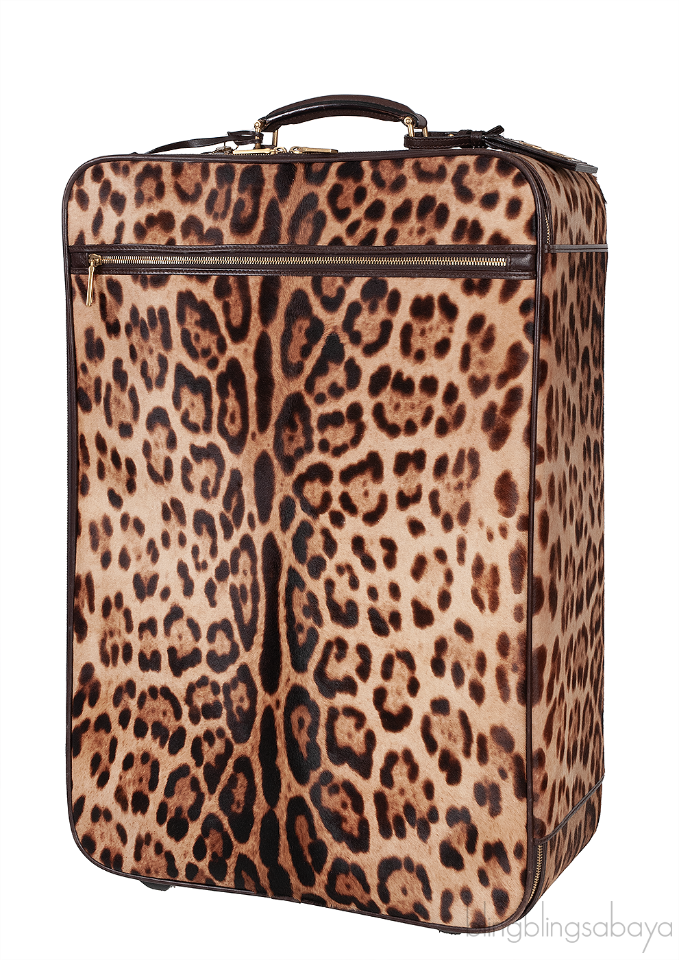 Leopard Pony Hair Medium Luggage Trolley