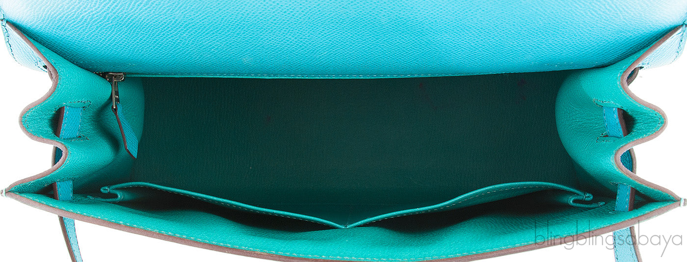 Kelly 32 Bleu Paon Sellier PHW