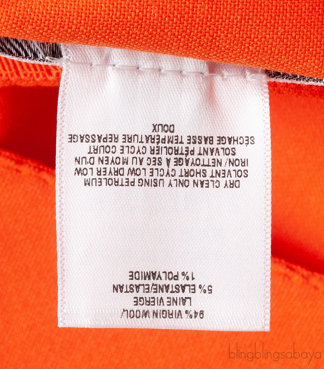 Orange Wool Blend Midi Dress