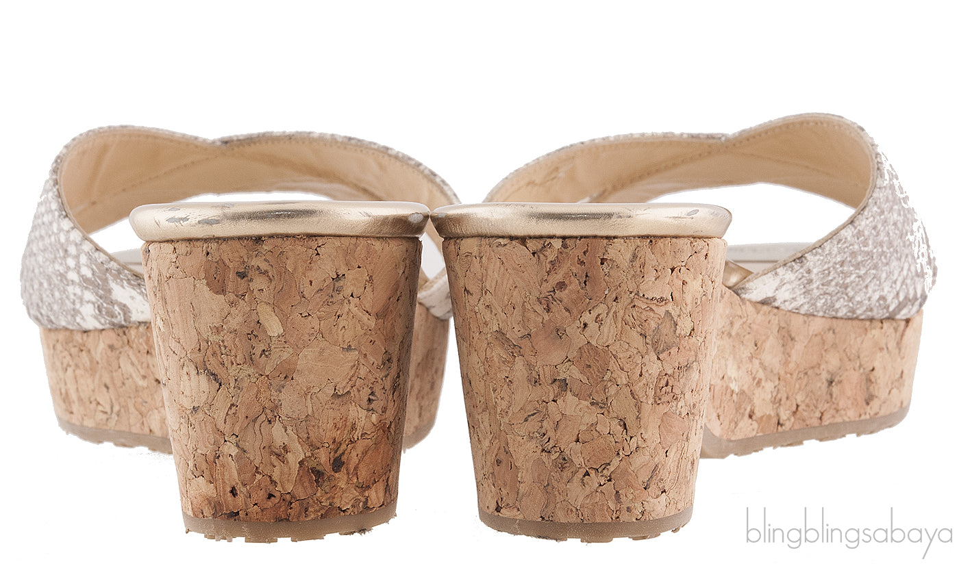 Panna Snake Print Leather Sandals