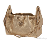 Chanel 25 Mini Gold Metallic Grained Leather GHW