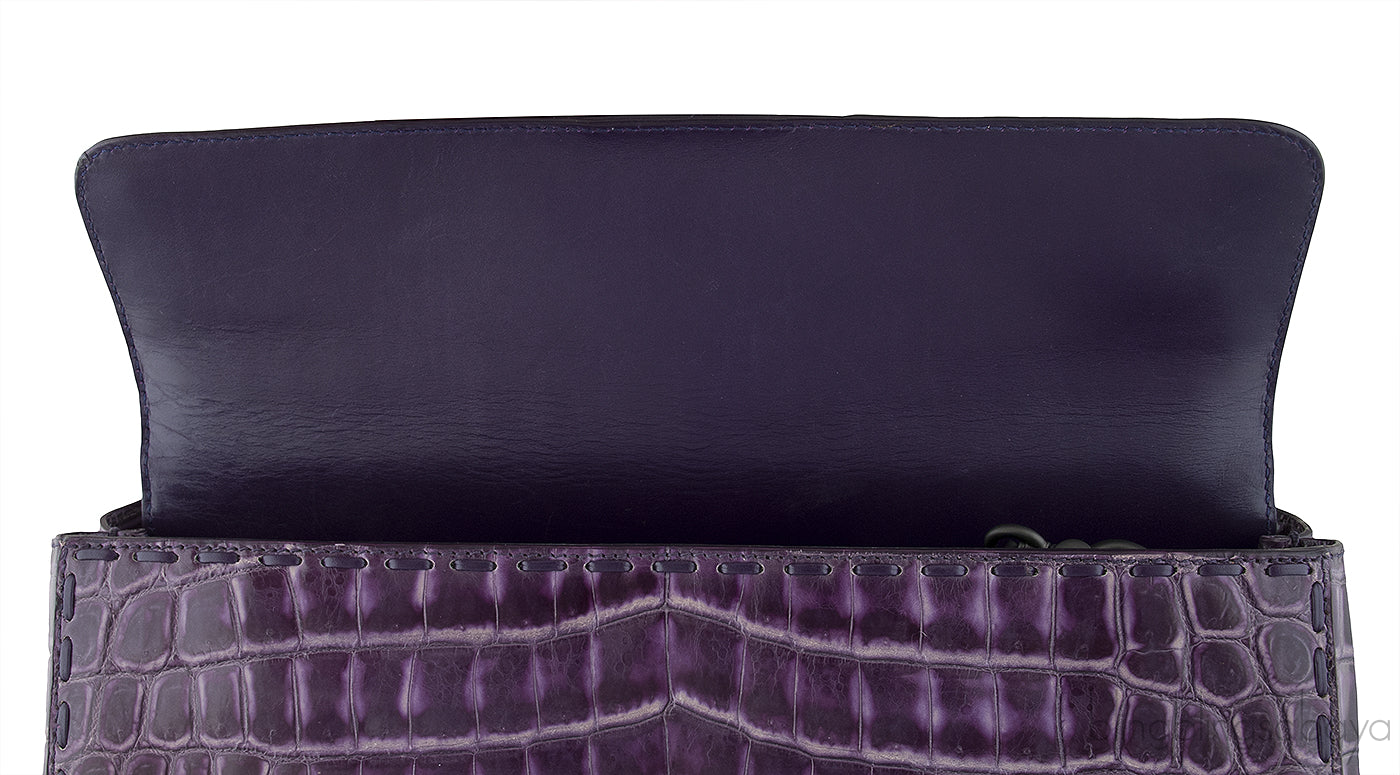 Purple Crocodile Handbag